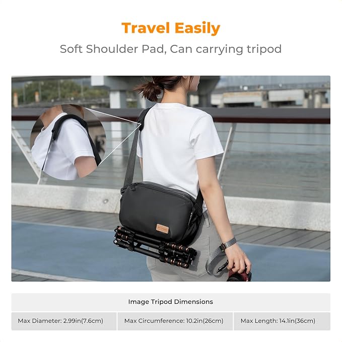 K&F Concept 2 in 1 Sling Bag Everyday Shoulder Bag & Multifunction Photography - Image 5