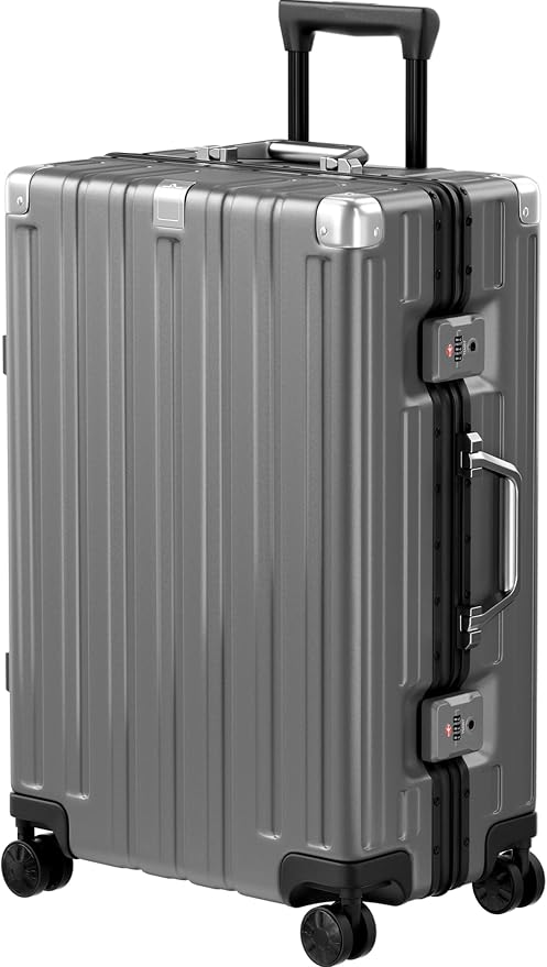 Krute Luggage 24 Inch Aluminum Frame Zipperless Suitcase by Krute