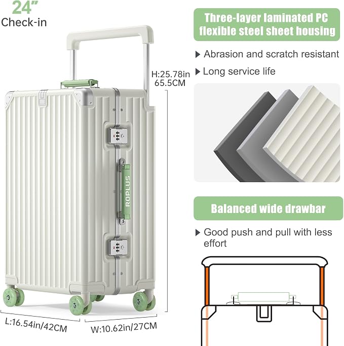 Aluminium Frame Checked-Luggage - Image 2