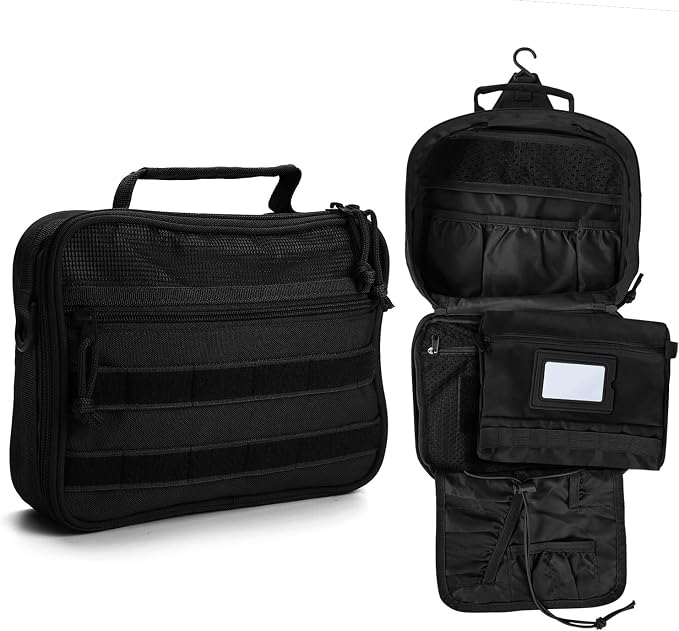Travel Toiletry Bag for Men and Women, Hanging Travel Toiletries Organizer Dopp by SUNRISING