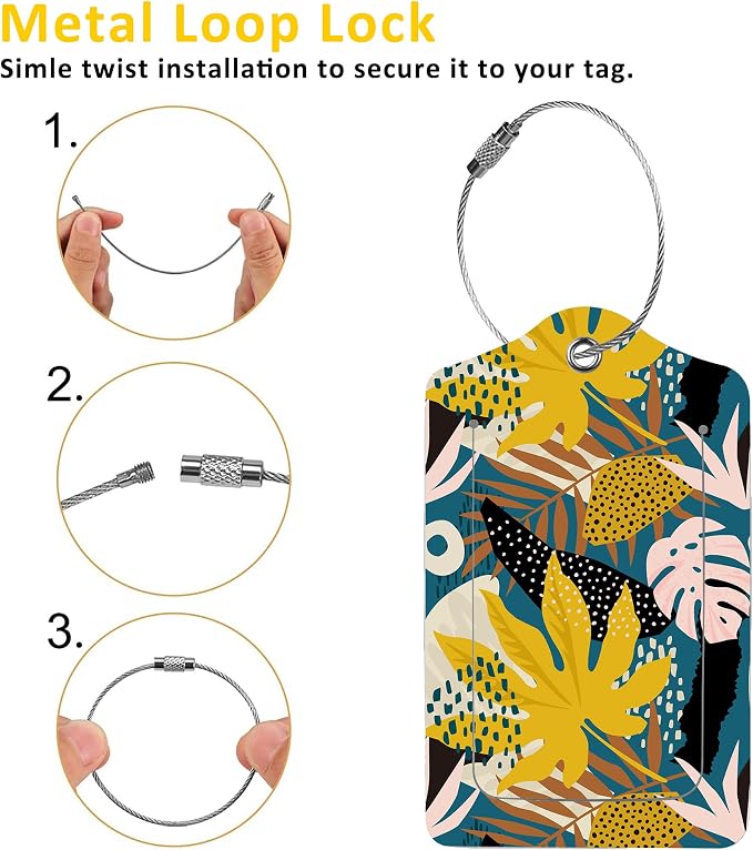 2 Pack Tropical Flowers Luggage Tag - Image 3