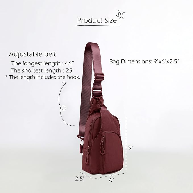 ODODOS Daily Sling Bag with Adjustable Straps Crossbody Chest Bag Lightweight - Image 6
