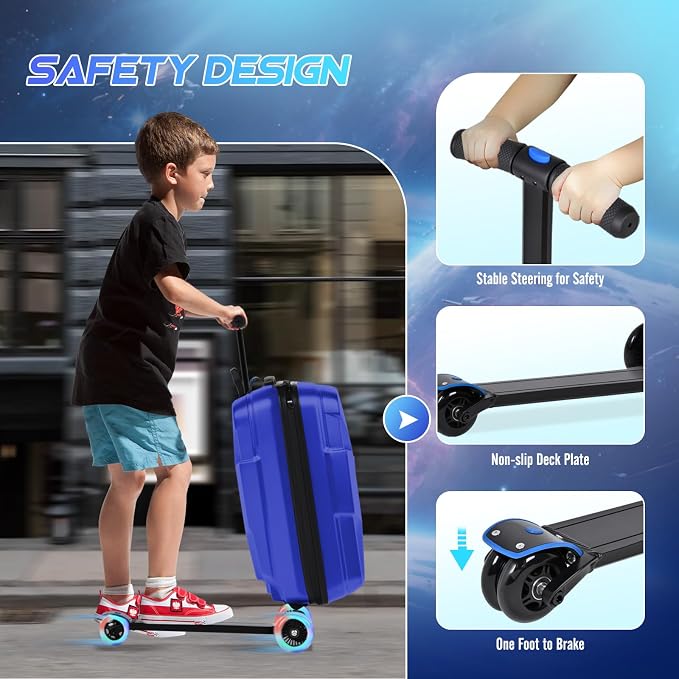 smilesun Scooter Suitcase for Kids & Adults, Foldable Carry On Travel Luggage - Image 4
