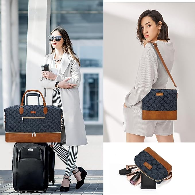Weekender Bag for Women, Travel Duffel Bag Carry On Overnight Bag - Image 2