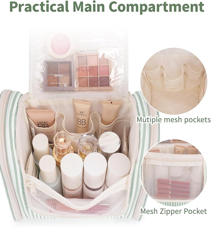 Narwey Striped Hanging Travel Toiletry Bag - Image 3