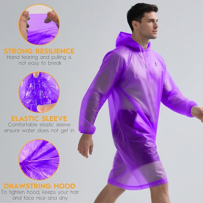 Bruvoalon 6 & 20 Pack Disposable Rain Ponchos - Image 3