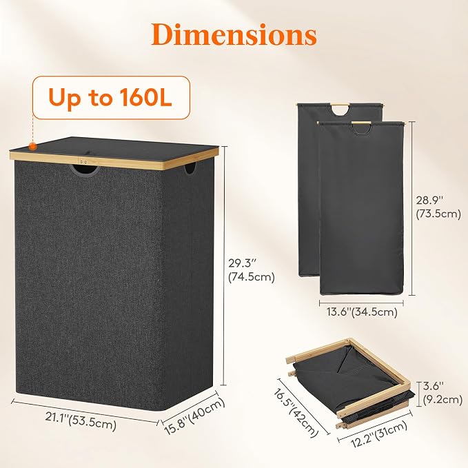 Lifewit 160L Double Laundry Hamper - Image 4