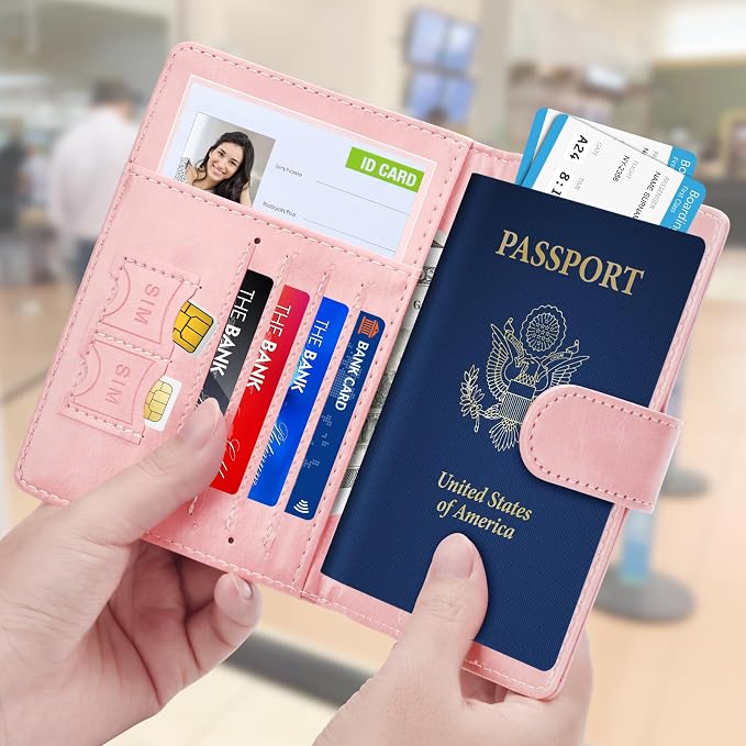 Herain Passport Holder for Travel Cruise Essentials, RFID Passports Book Card - Image 2
