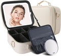 Mocado Travel Makeup Bag with LED Lighted Mirror, Travel Makeup Organizer by Mocado