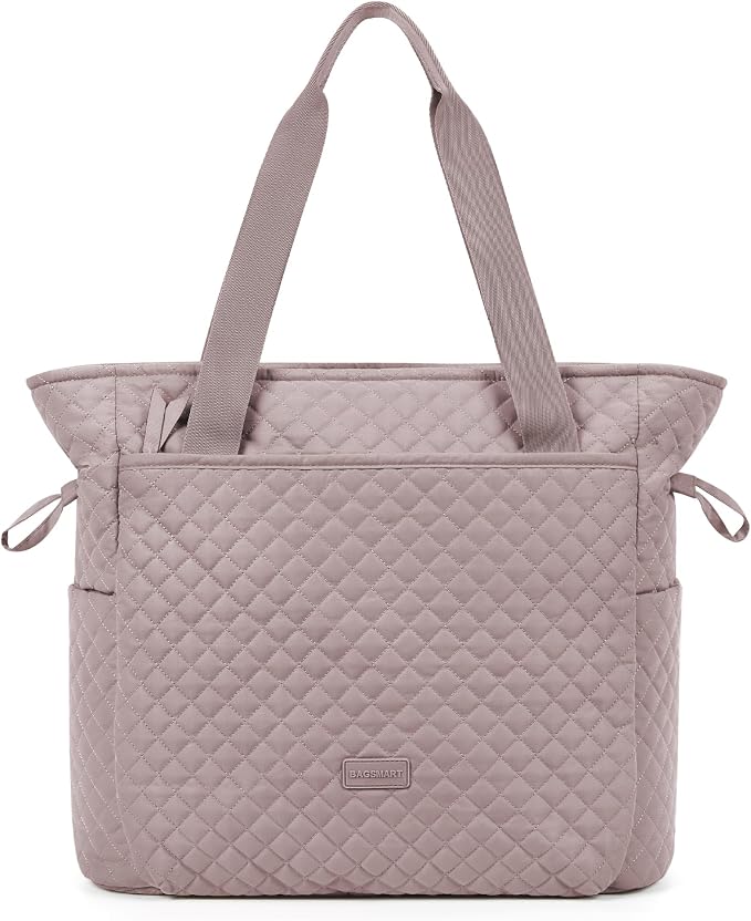BAGSMART 25L Quilted Tote Bag Large Shoulder Bag by BAGSMART