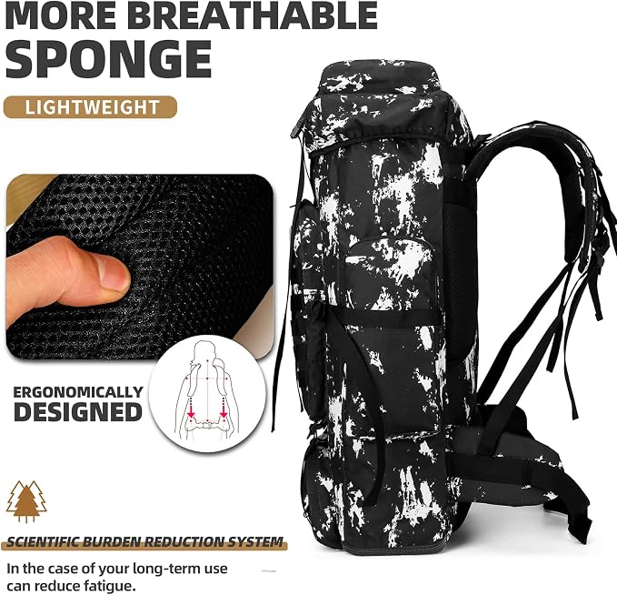 Hiking Backpack for Men 70L/100L Camping Backpack Military Rucksack Molle 3 - Image 5