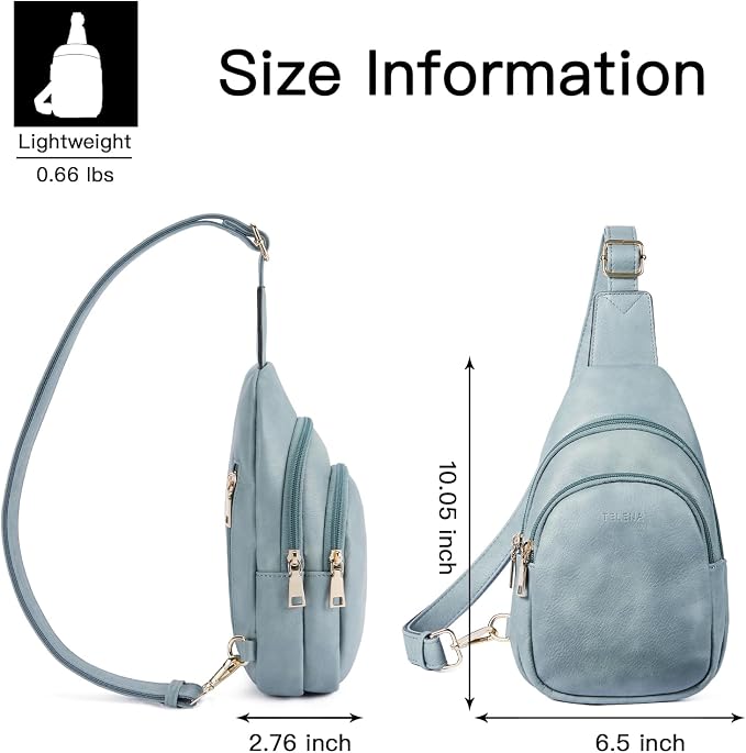 Telena Small Sling Bag for Women Leather Crossbody Fanny Packs Chest Bag for - Image 6