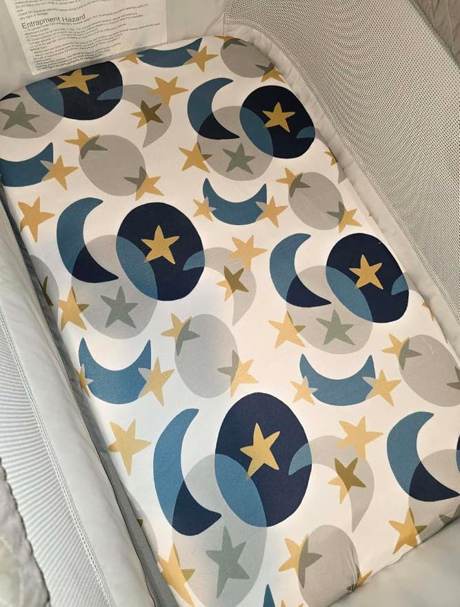 TotAha Space Crib Fitted Sheet, Super Stretchy Jersey Star Crib Sheets - Image 6