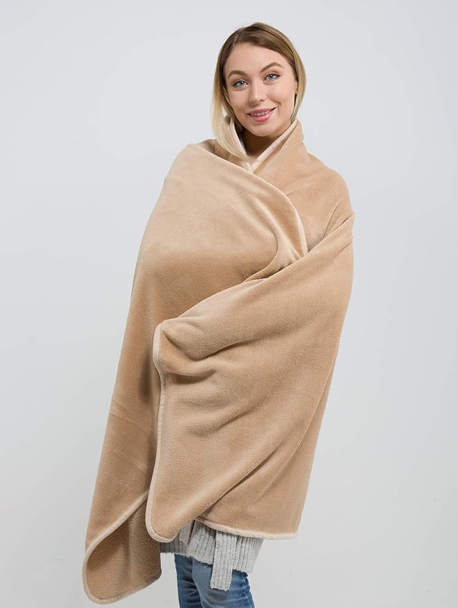 BlueHills Travel Blanket Pillow Rolled Premium Soft Plush Airplane Throw - Image 4