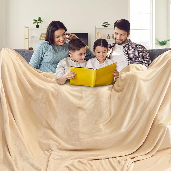 PHF Oversized King Fleece Blanket 120"x120", No Shed No Pilling Big Soft Blanket - Image 2