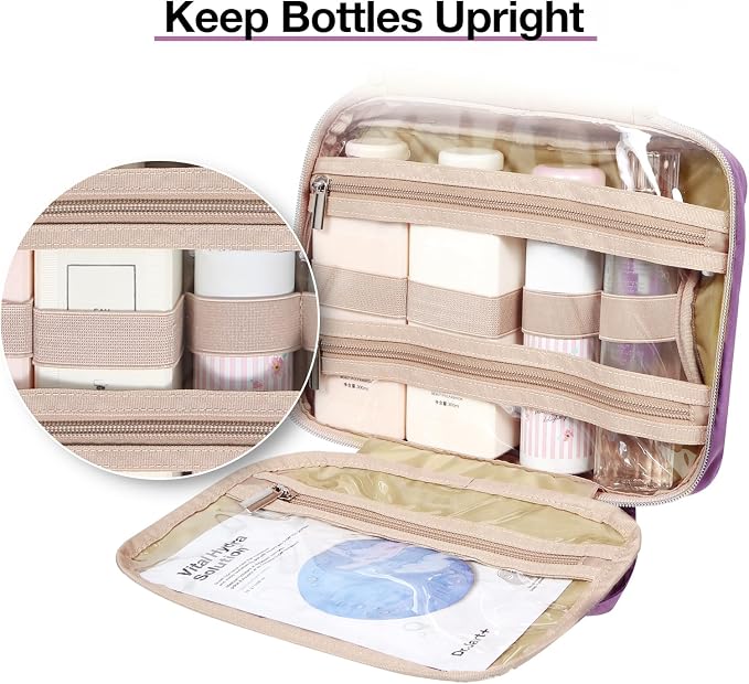 BAGSMART Toiletry Bag Hanging Travel Makeup Organizer - Image 3