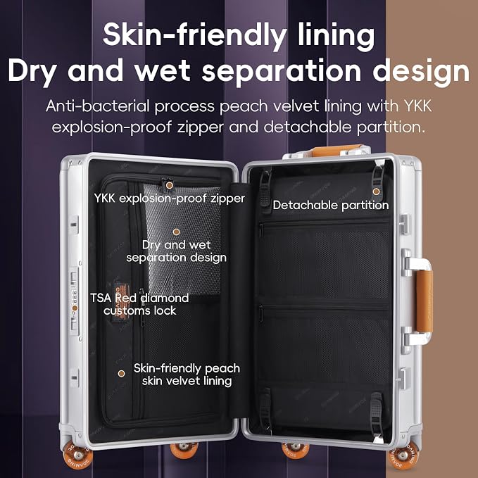 ROAMING 20 Inch Carry-On Luggage Durable All Aluminum Hardshell Suitcase - Image 6