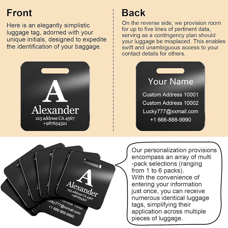 Customized Stainless Steel Luggage Tags: Personalize Your Suitcases, and Bags - Image 7