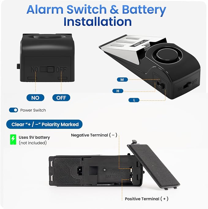 HOSOM Door Stop Alarm for Home & Travel Safety, 120dB Loud Siren Door Stoppers - Image 5