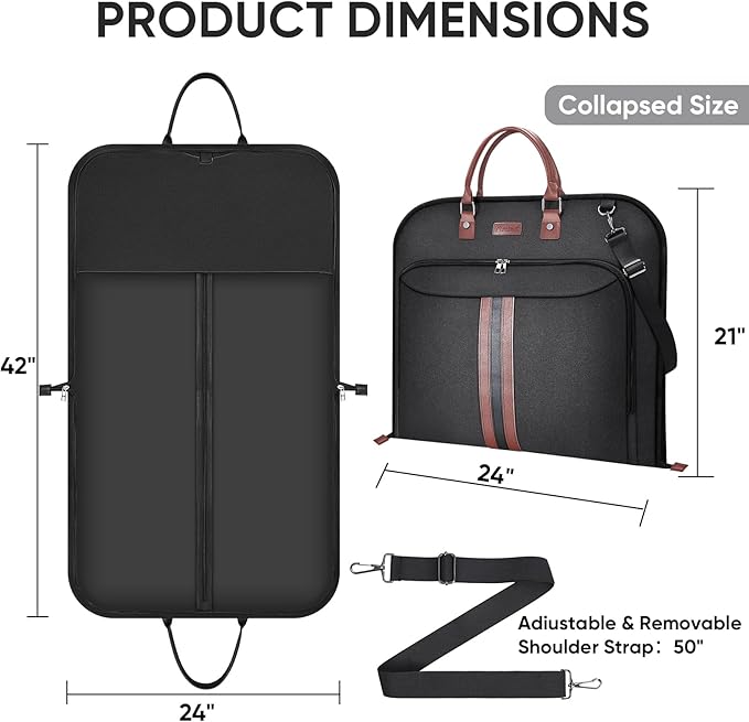 BALEINE Travel Garment Bag, Travel Suit Bag - Image 4