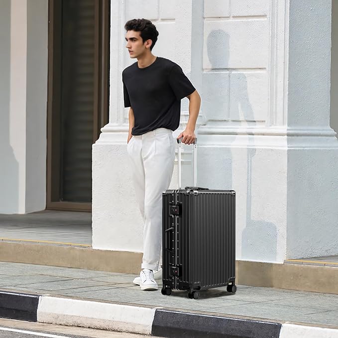 AnyZip Luggage PC+ABS Aluminum Frame Zipperless Checked Luggage Hard Shell - Image 2