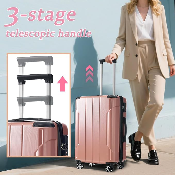 Merax 24 Inch Expandable Checked Luggage, Hardshell ABS Medium Suitcase - Image 2