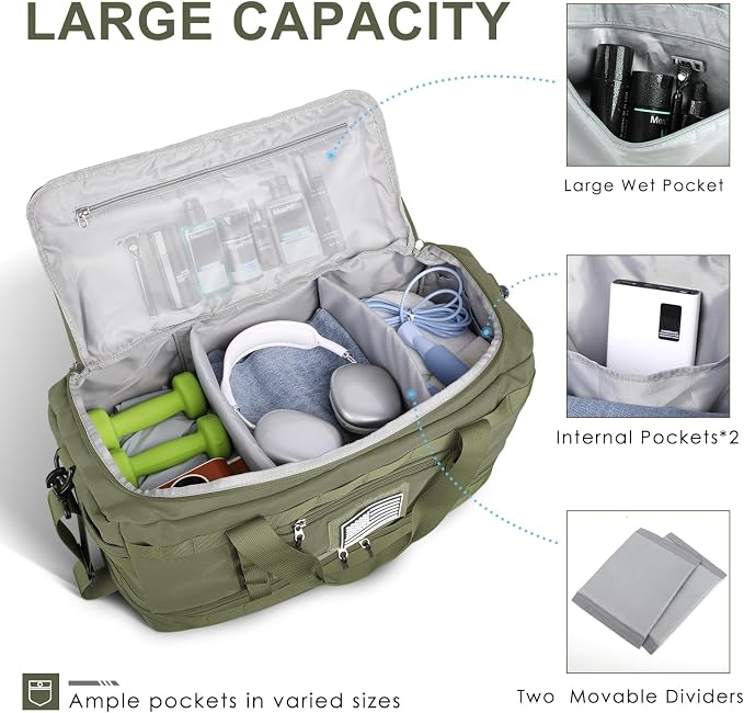 ETRONIK Travel Bag for Men Women, Gym Bag & Tactical Duffle Bags for Travel - Image 2