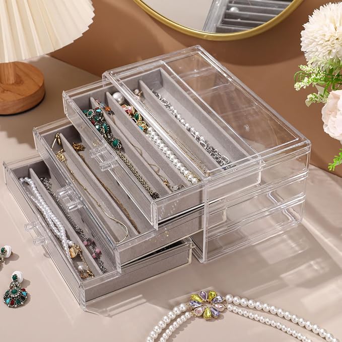Necklace Organizer Box, Tray by CLUQMEIK