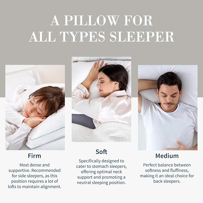 Globon Luxury Feather Down Pillow King Size, Firm Gusseted Bed Pillows - Image 6