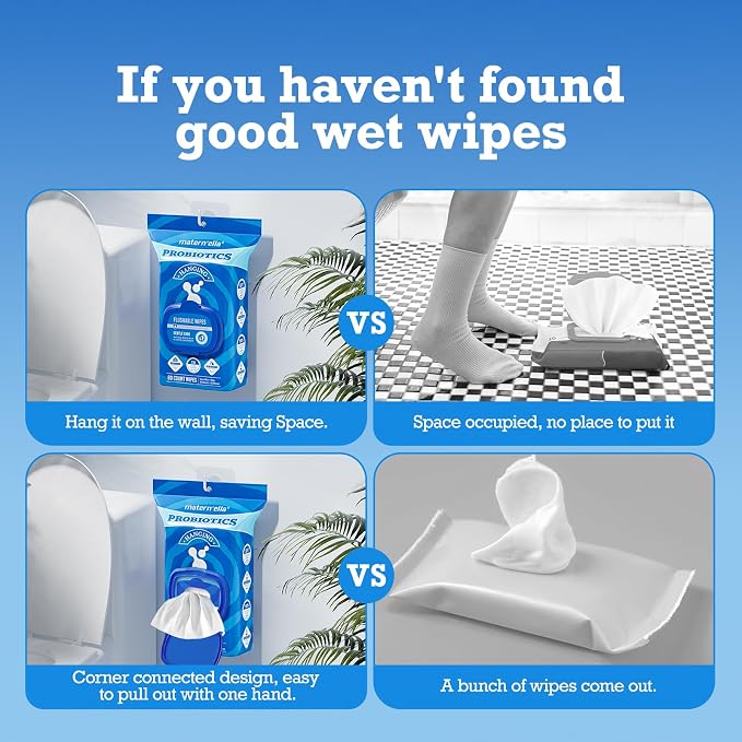 matern'ella Hanging Flushable Wipes Unscented Extra Large Corner-Connected Wet - Image 4