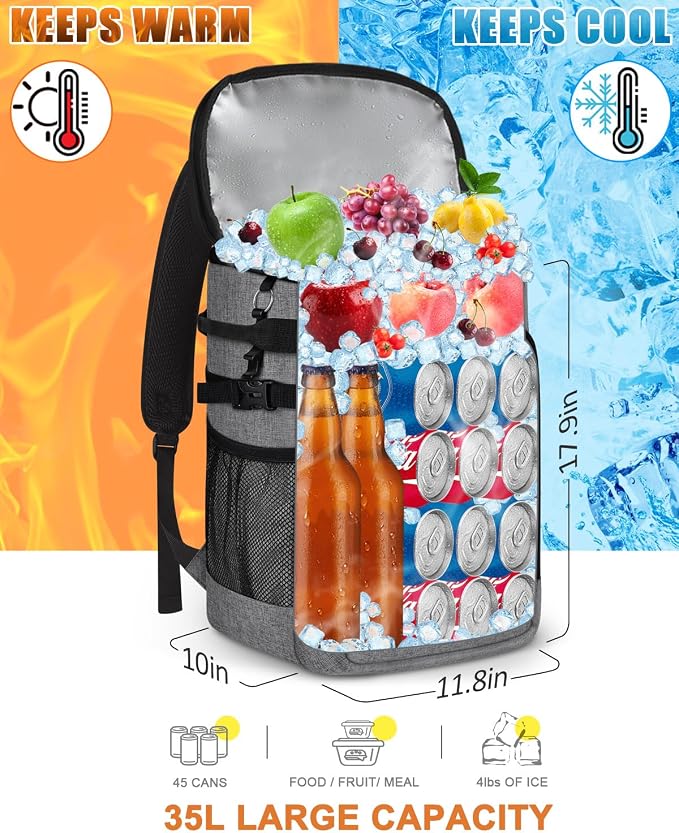 Capolo 36/45 Cans Cooler Backpack Insulated Waterproof - Image 6
