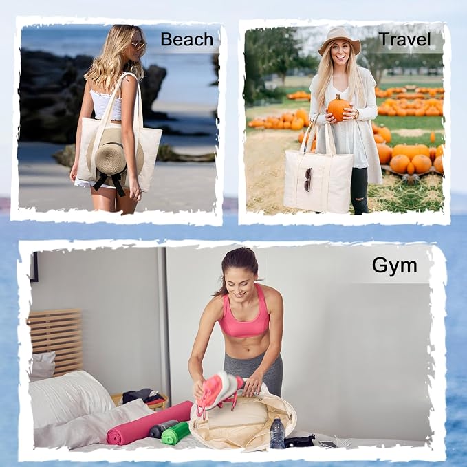 LEDAOU Beach Bags for Women, Beach Bags Waterproof Sandproof, Packable Beach - Image 6