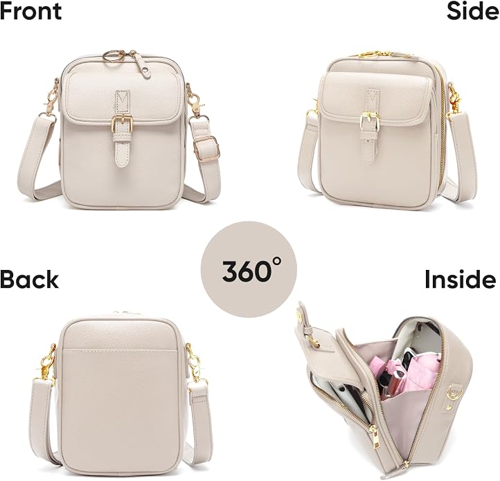 1060 Leather Crossbody Bags for Women Anti-Theft Vegan Purse - Image 5