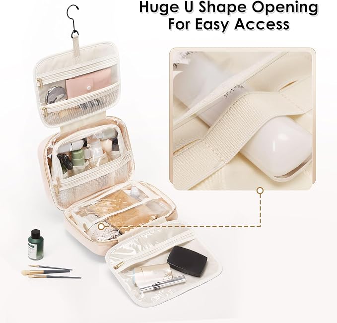 Travel Toiletry Makeup Bag for Women Hanging Toiletry Bag Cosmetic Organizer - Image 6