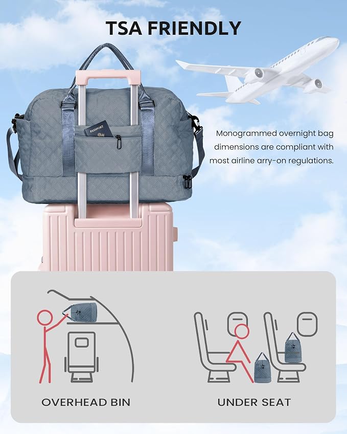Duffle Overnight Bag for Women, Personalized Weekender - Image 5