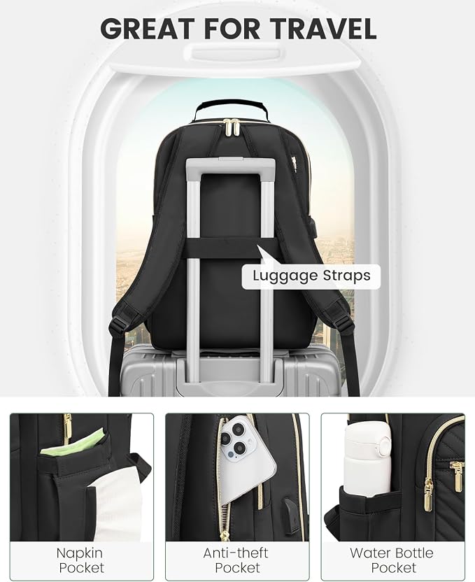 LOVEVOOK Laptop Backpack Purse for Women, Work Travel Computer Bags, College - Image 4