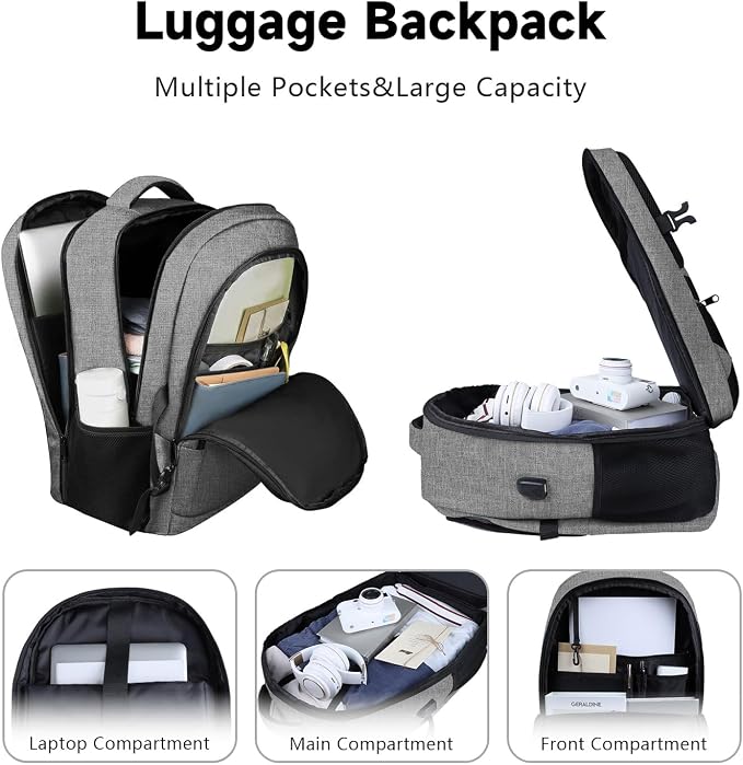 Lapsouno Business Laptop Backpack, Travel Backpack, 15.6 Inch Carry on Backpack - Image 2