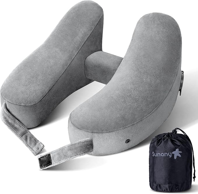 Sunany Neck Pillow for Travel Inflatable Airplane Pillow Comfortably Supports by Sunany