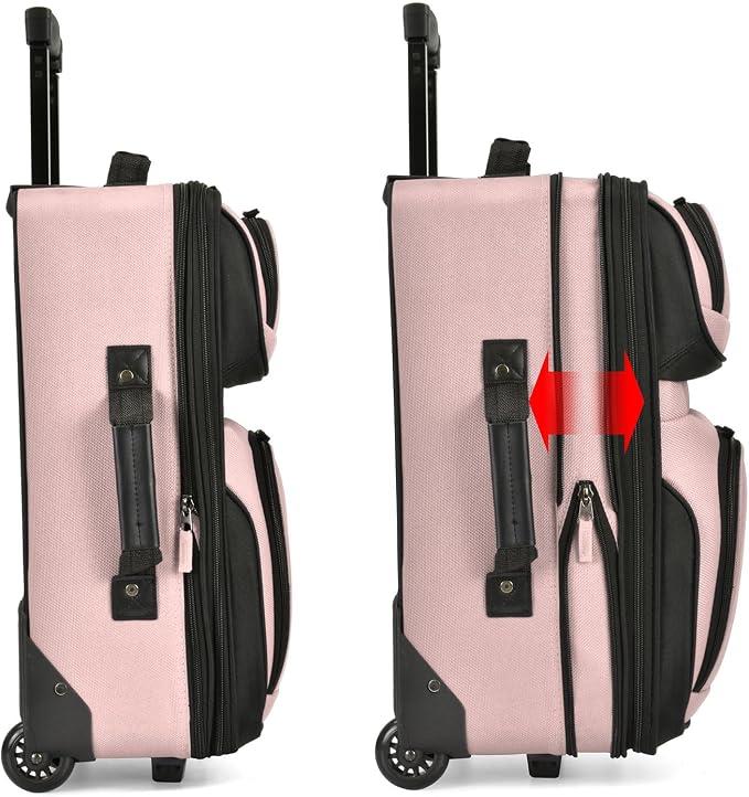 U.S. Traveler Lightweight Rolling 20" Carry On Luggage Softside Suitcase - Image 3