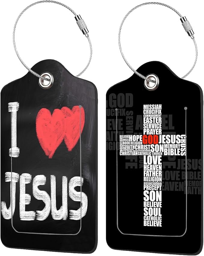 2 Pack I Love Jesus Luggage Tags by EOBKLAX