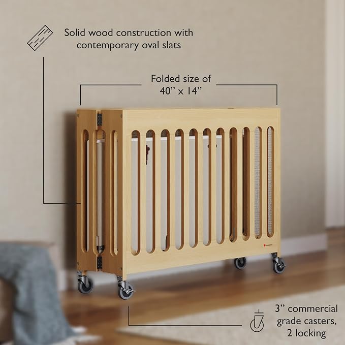 Foundations Boutique Folding Mini Baby Crib - Image 3