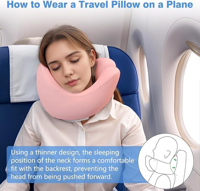 Neck Pillow Airplane, Ergonomic Memory Foam Travel Pillows - Image 4