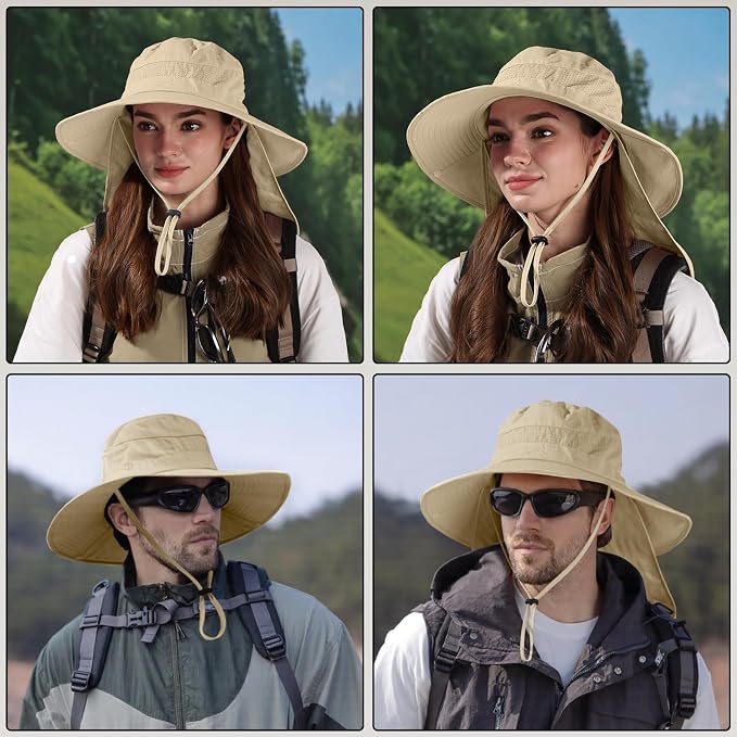 Sun Hats for Men Women, UPF50+ Protection Safari Hat, Wide Brim Fishing Hat - Image 5