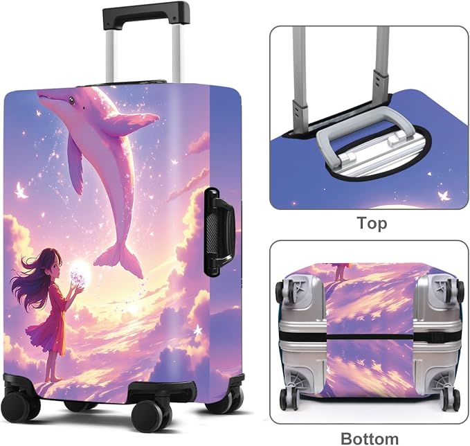 Luggage Cover Washable Suitcase Protector Anti-Scratch, Stretchable Fit - Image 3