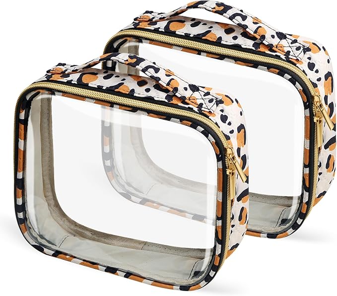 TSA Approved Travel Toiletry Bag, 2 Pack Clear Makeup Bags by FAYORORY