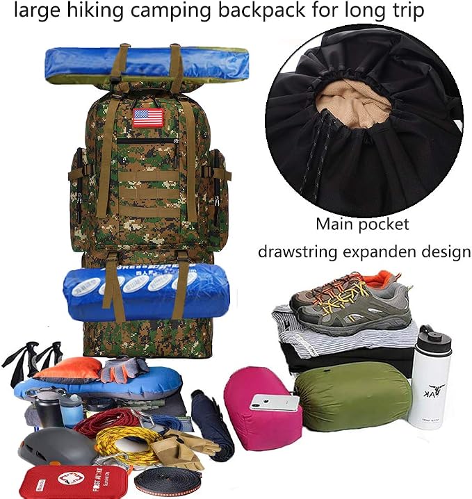Hiking Backpack for Men 70L/100L Camping Backpack Military Rucksack Molle 3 - Image 6
