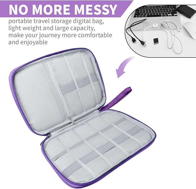 Electronics Travel Organizer, Portable Waterproof Electronic Travel Storage Bag - Image 3