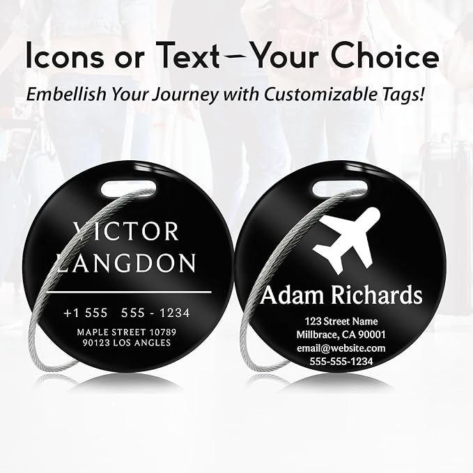 Customized Stainless Steel Luggage Tags: Personalize Your Suitcases, and Bags - Image 3