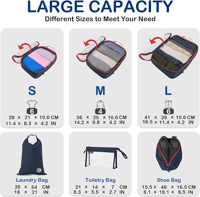 Cipway Compression Packing Cubes Mesh, Lightweight Luggage Organizer Bags - Image 5