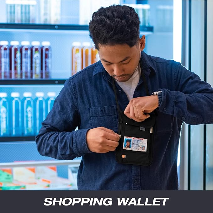 Lewis N. Clark RFID Blocking Stash Neck Wallet, Travel Pouch + Passport Holder - Image 8